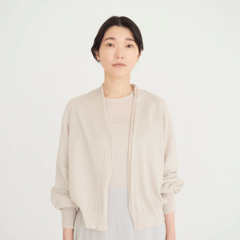 fruits of life ホールガーメントカーディガン / 白茶色(ベージュ