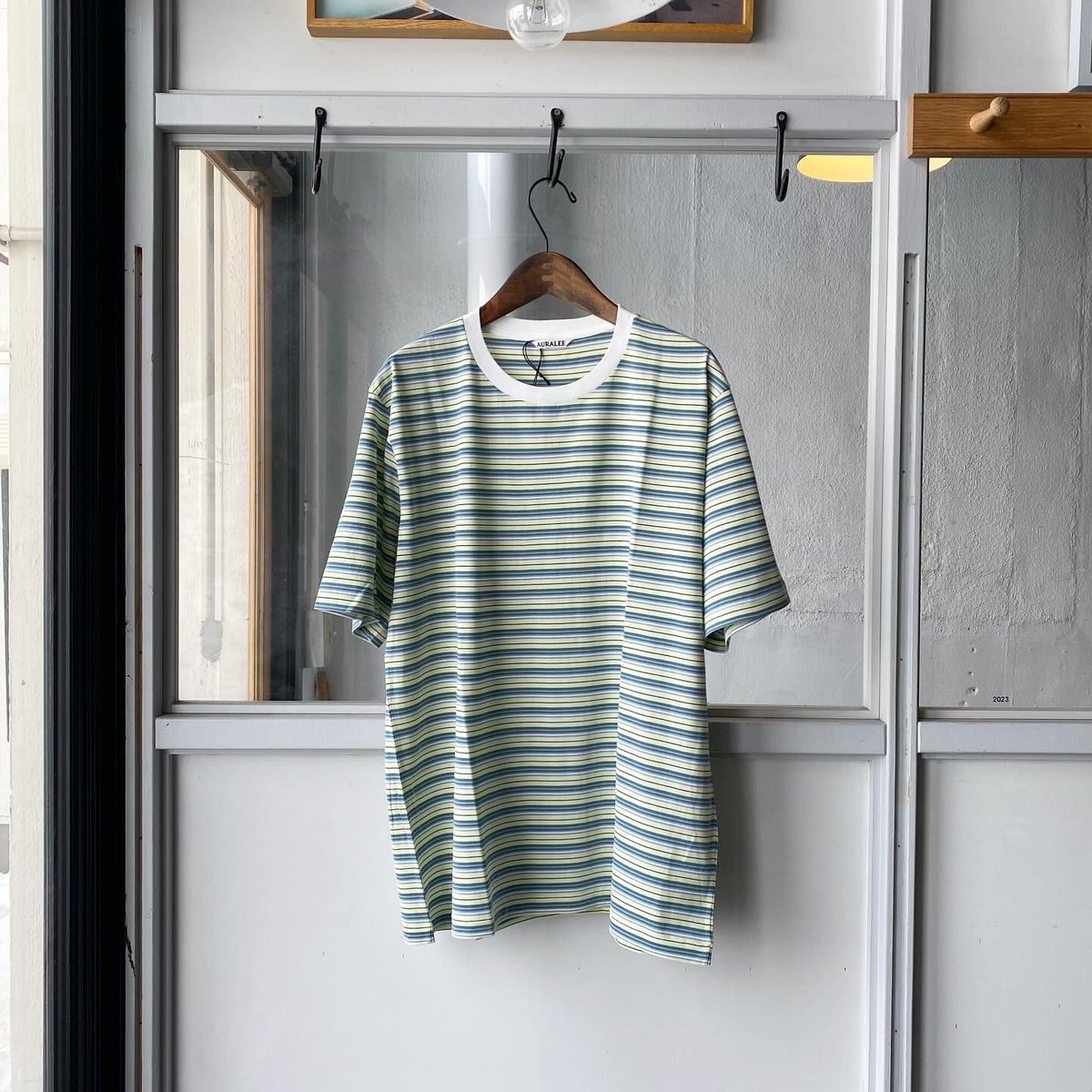 【サイズ3】AURALEE 24SS ボーダロンT 緑 kindal_8069000112238
