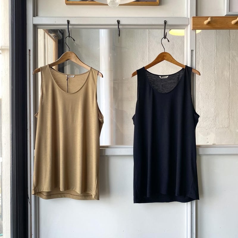 AURALEE SUPER SOFT WOOL JERSEY TANK | Less Hi