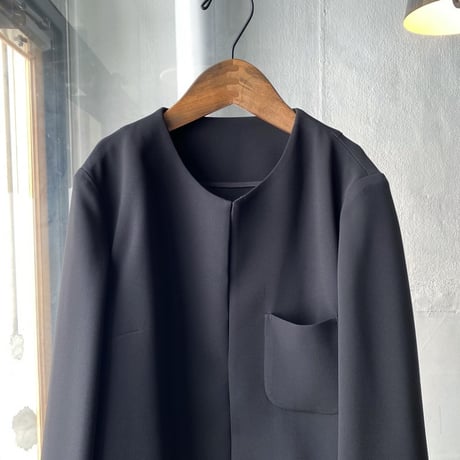 ゴーシュ　ストレッチブラック ノーカラージャケット
