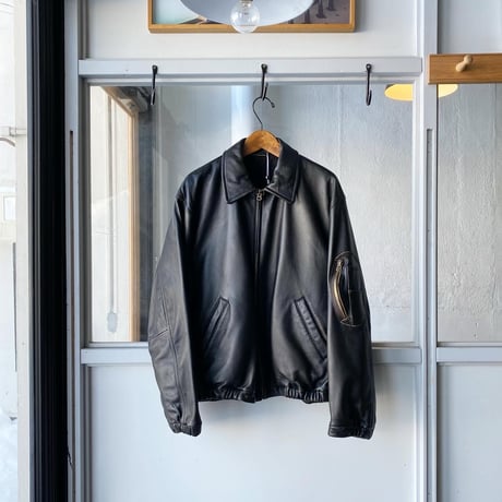 COMOLI　レザー ジップブルゾン