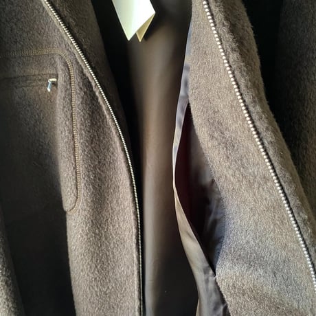AURALEE 　BRUSHED SURI ALPACA MOHAIR JAQUARD ZIP BLOUSON