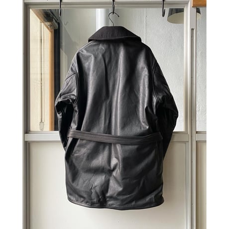 COMOLI   レザーショールカラーコート