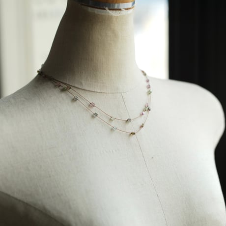 Margaret Solow 　 Square Mix Tourmaline Long Necklace