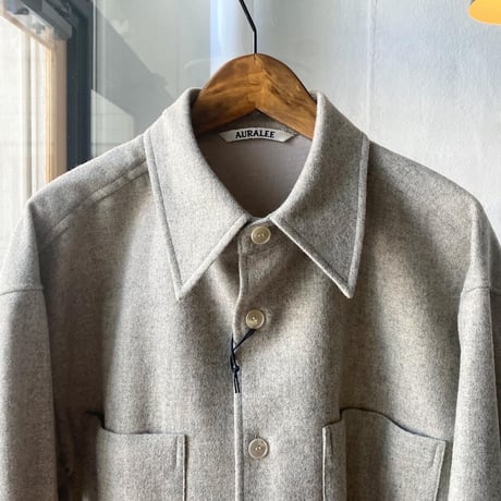 AURALEE   SUPER MILLED SHETLAND WOOL SHIRTS    A21AS01LH   (mens)