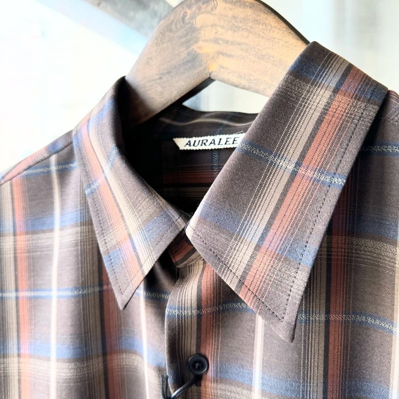 AURALEE SUPER LIGHT WOOL CHECK SHIRT | Less Hi AURALEE SUPER LIGHT WOOL CHECK SHIRT | Less Hi