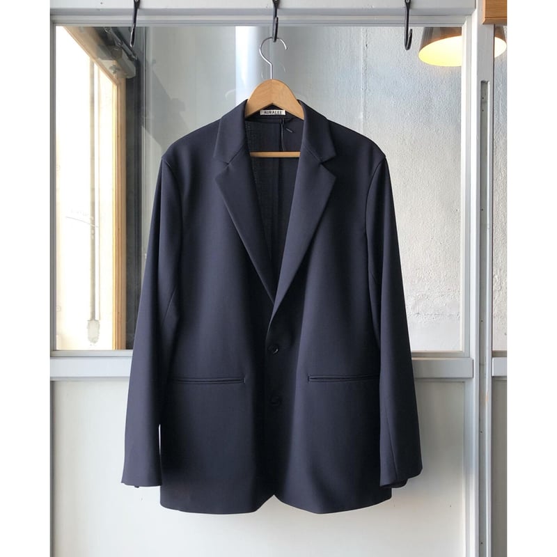 AURALEE HARD TWIST WOOL DOBBY JACKET | Less H AURALEE HARD TWIST WOOL DOBBY JACKET | Less H