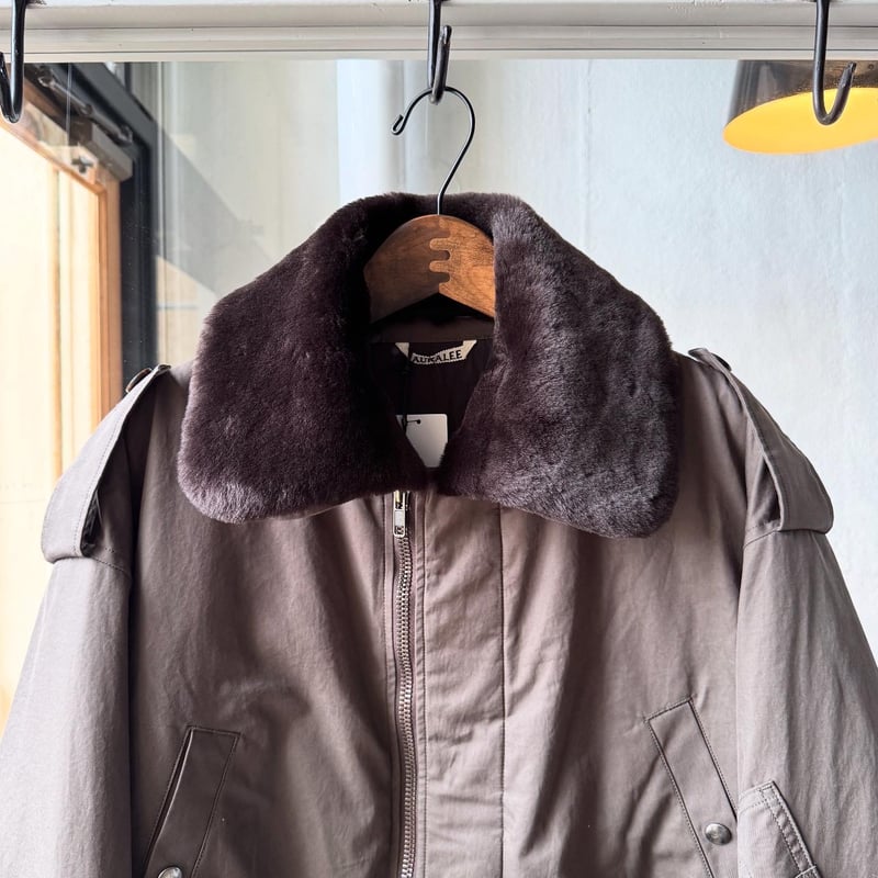 ジャケット・アウター AURALEE WASHED FINXCOTTON FLIGHT BLOUSON WASHED FINX COTTON GABARDINE FLIGHT BLOUSON #DEEP OLIVE [A25AB01HM