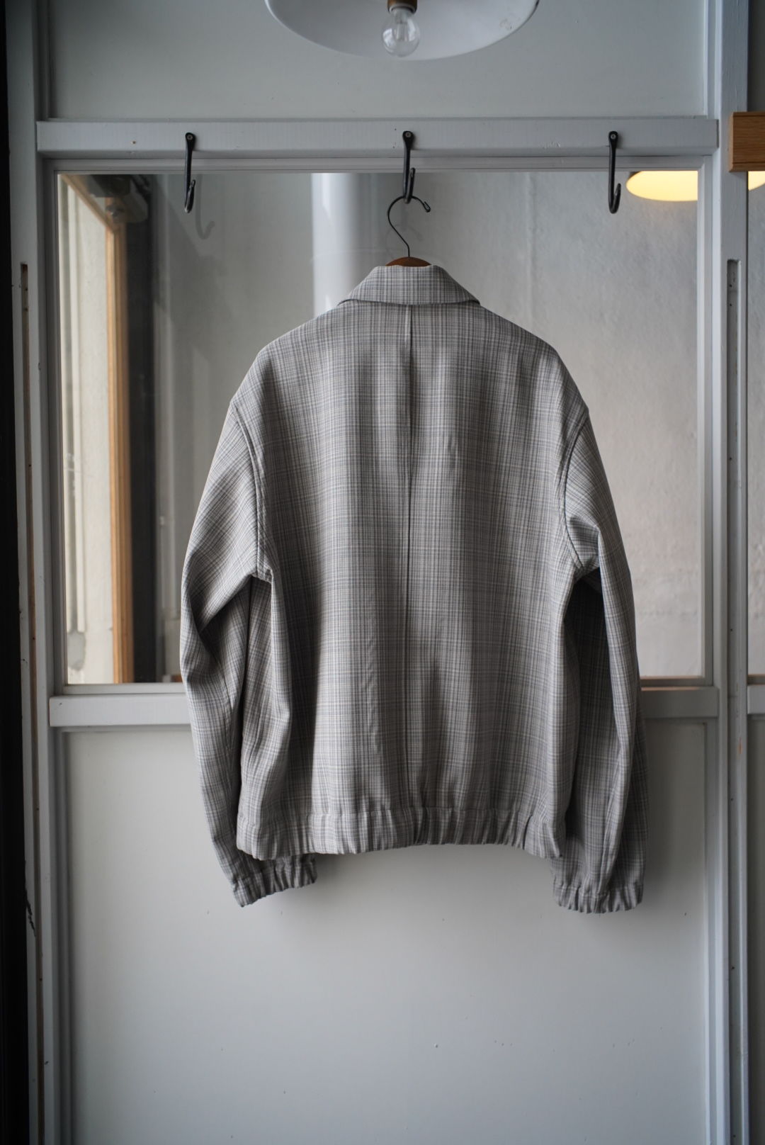 AURALEE HARD TWIST WOOL DOUBLE FACE CHECK BLOU