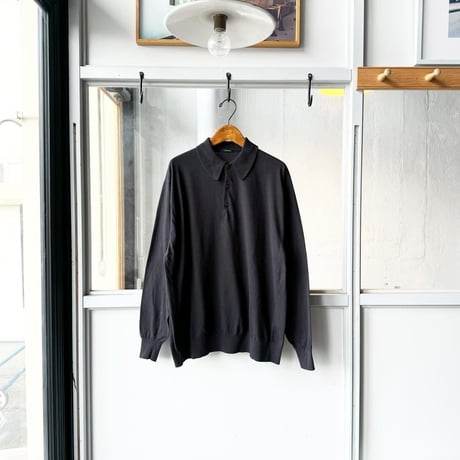COMOLI　コットン ニットポロ