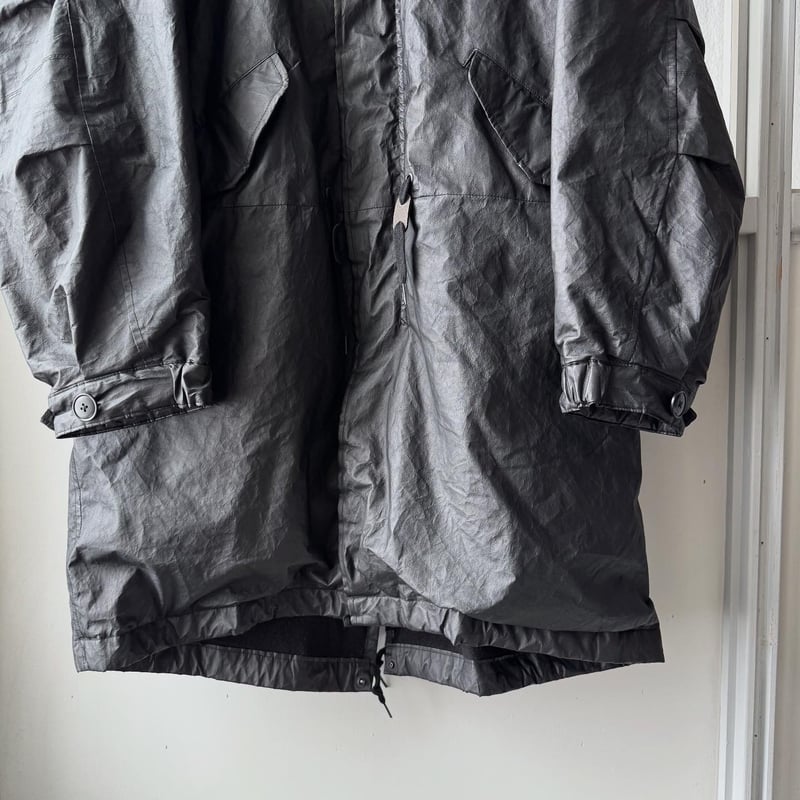 美品 サイズ1 25AW COMOLI ペーパーレザーフーデッドコート COMOLI) ペーパーレザー ミリタリーフーデッドコート (C03-04007