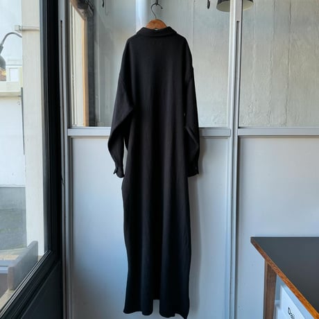 COMOLI　縮絨ウール ハーフジップワンピース
