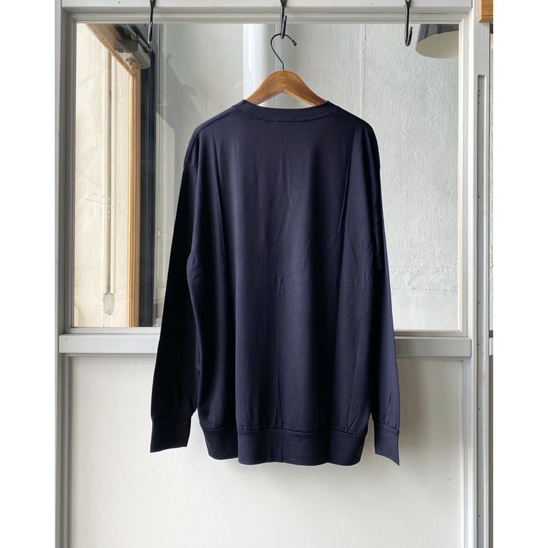 COMOLI 21AW サマーウール長袖クルー NAVY 2