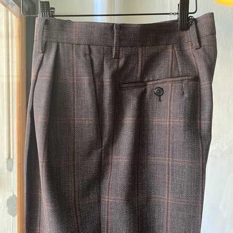 AURALEE  BLUEFACED WOOL CHECK WIDE SLACKS    A21AP02CB (mens)