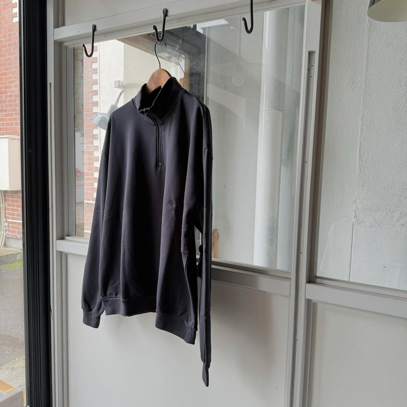 AURALEE ELASTIC HIGH GAUGE SWEAT HALF ZIP P/O | AURALEE ELASTIC HIGH GAUGE SWEAT HALF ZIP P/O |