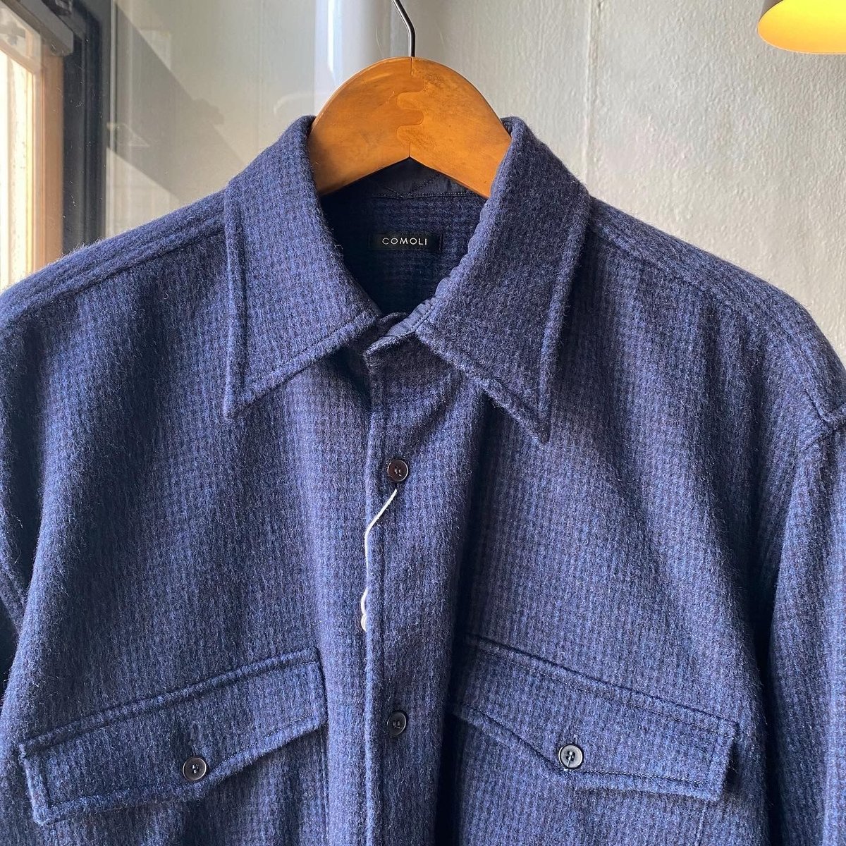 604t*コモリ ウールカシミヤ ハウンドトゥース CPO シャツ. 604t*コモリ ウールカシミヤ ハウンドトゥース CPO シャツ