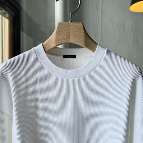 COMOLI　コットンワッフル 長袖Tシャツ