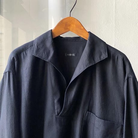 COMOLI  シルクネル  スキッパーシャツ