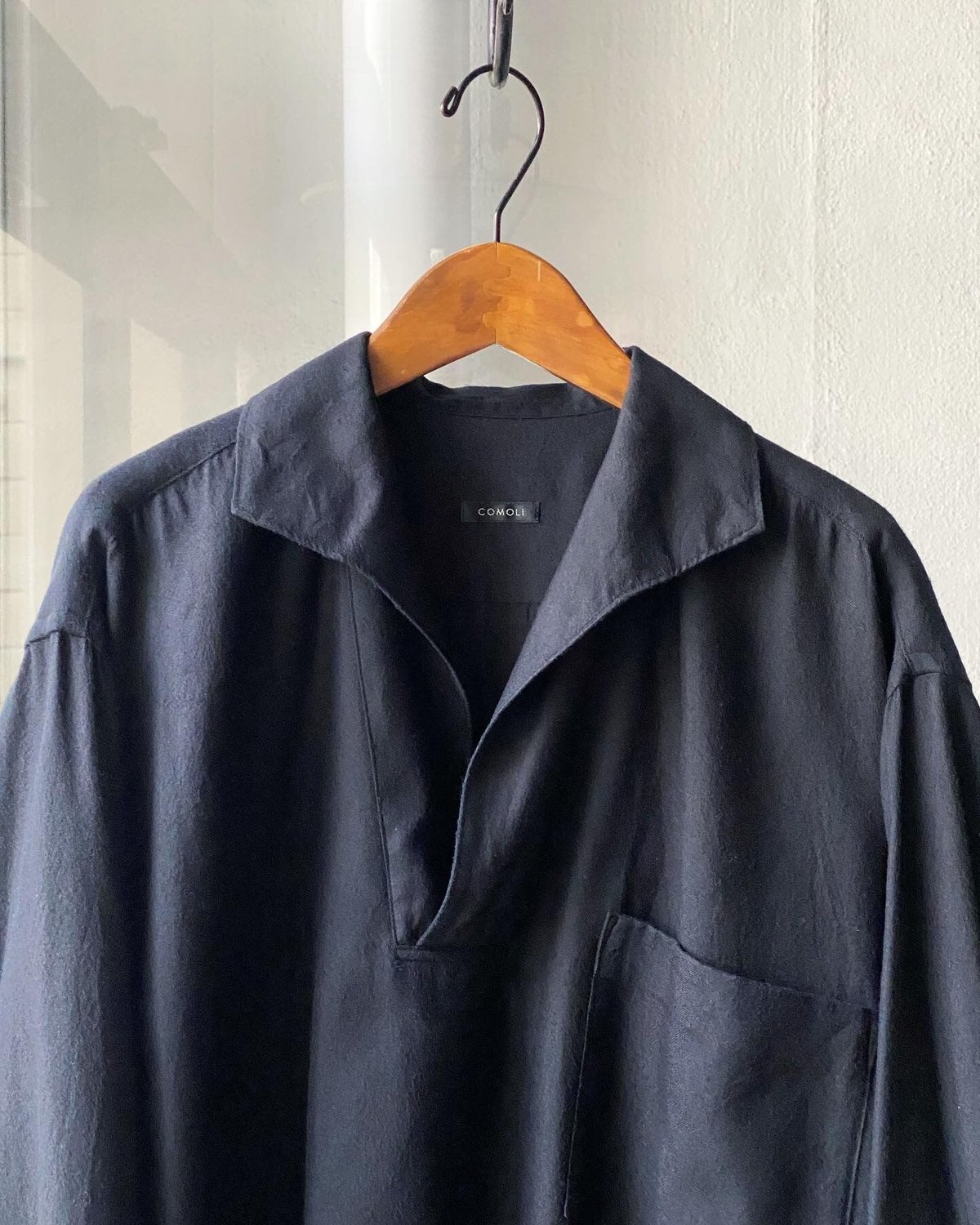 COMOLI 22SS シルクネル スキッパーシャツ NAVY 2 - その他