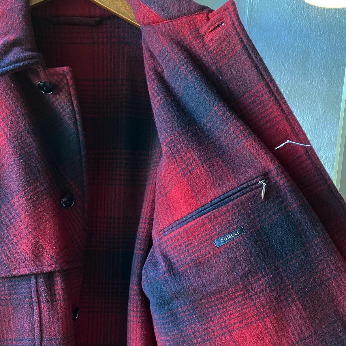 COMOLI ナッピングウール チェック マッキノウクルーザー | Less