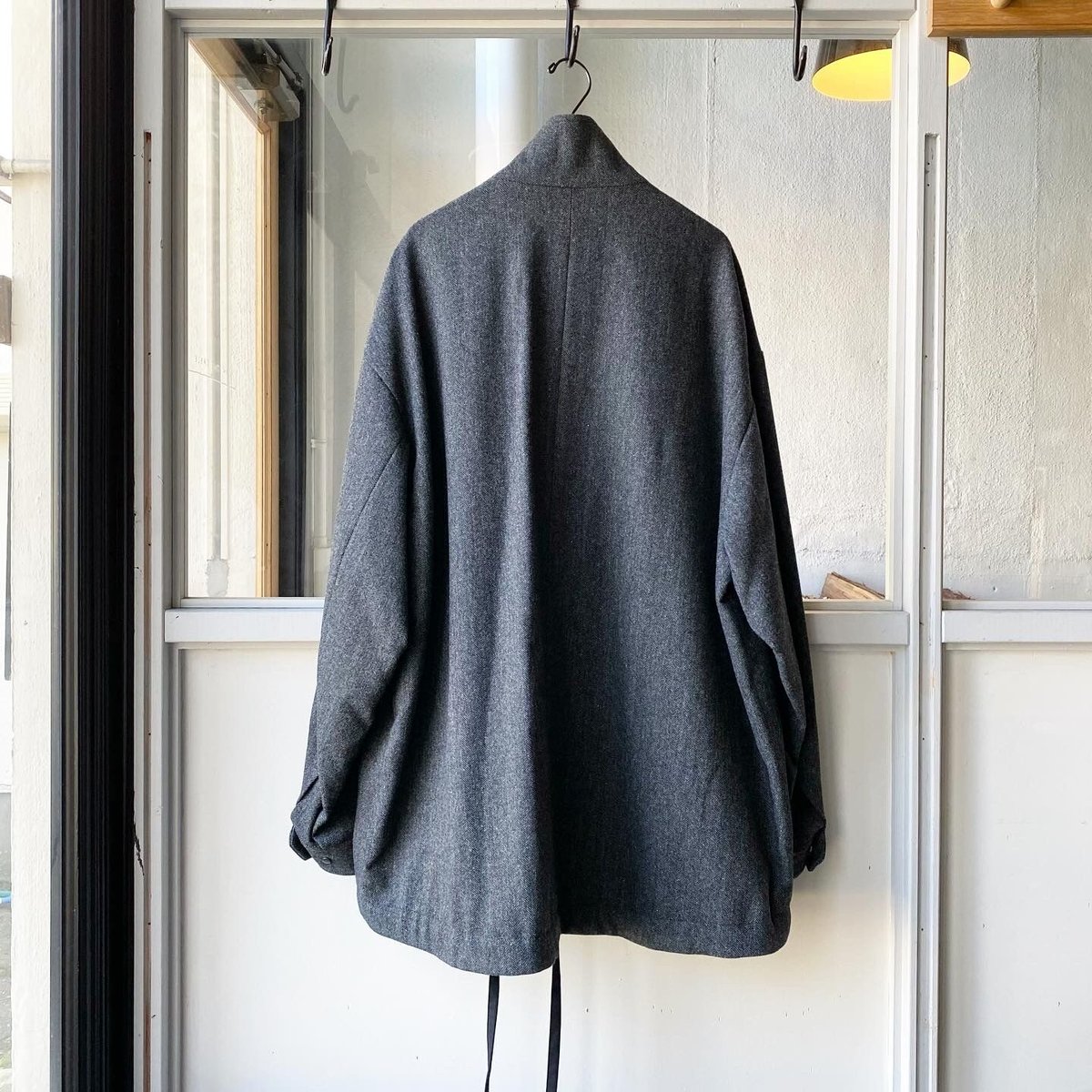 【stein 】MELTON ZIP HALF COAT stein -Padded Long Zip Jacket, Melton Zip Half Coat, Crew