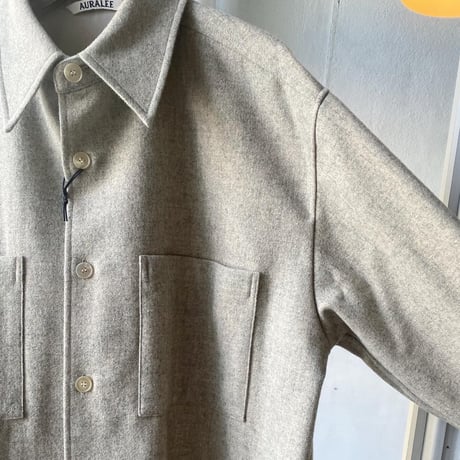 AURALEE   SUPER MILLED SHETLAND WOOL SHIRTS    A21AS01LH   (mens)
