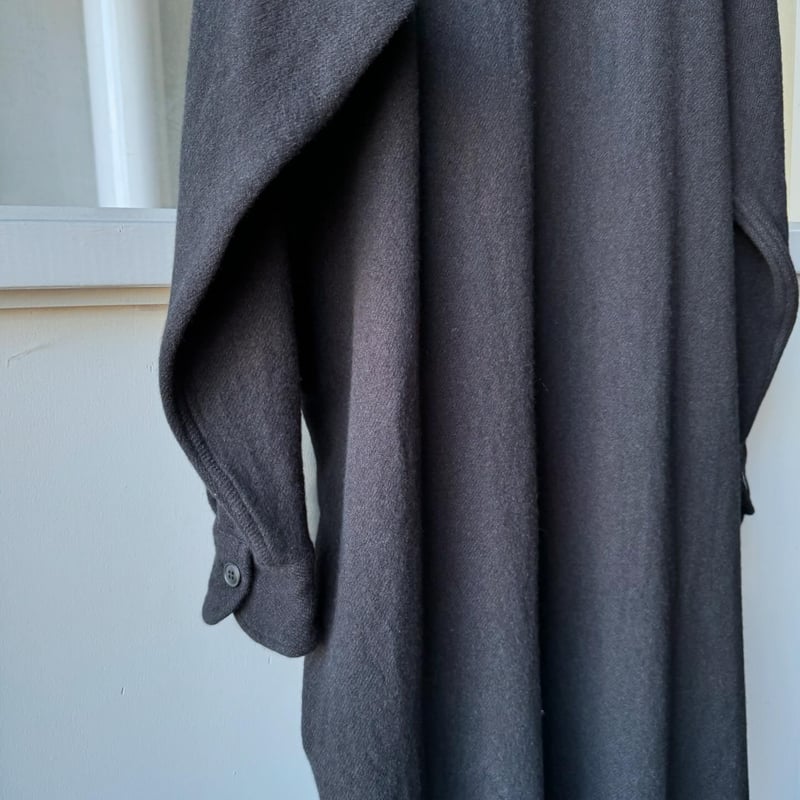 45R 現行 ウール縮絨ワンピース ボタン Aライン マキシ丈 インディゴ 0 45R】ドレス・ワンピース｜1977年創業、日本の服。丈夫で長持ち