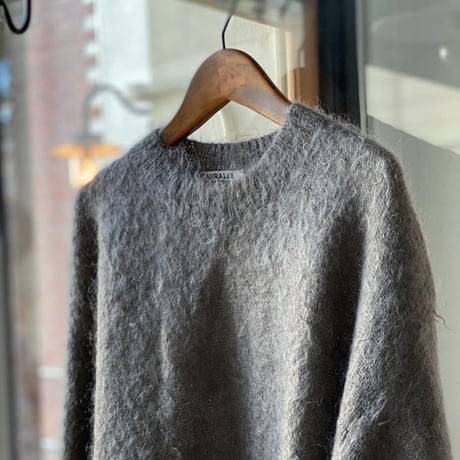 AURALEE   BRUSHED SUPER KID MOHAIR KNIT P/O   A21AP01KM (mens)