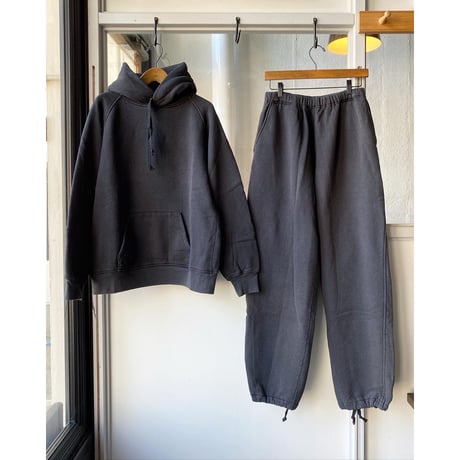 COMOLI  コットン吊裏毛 パンツ　FADE BLACK
