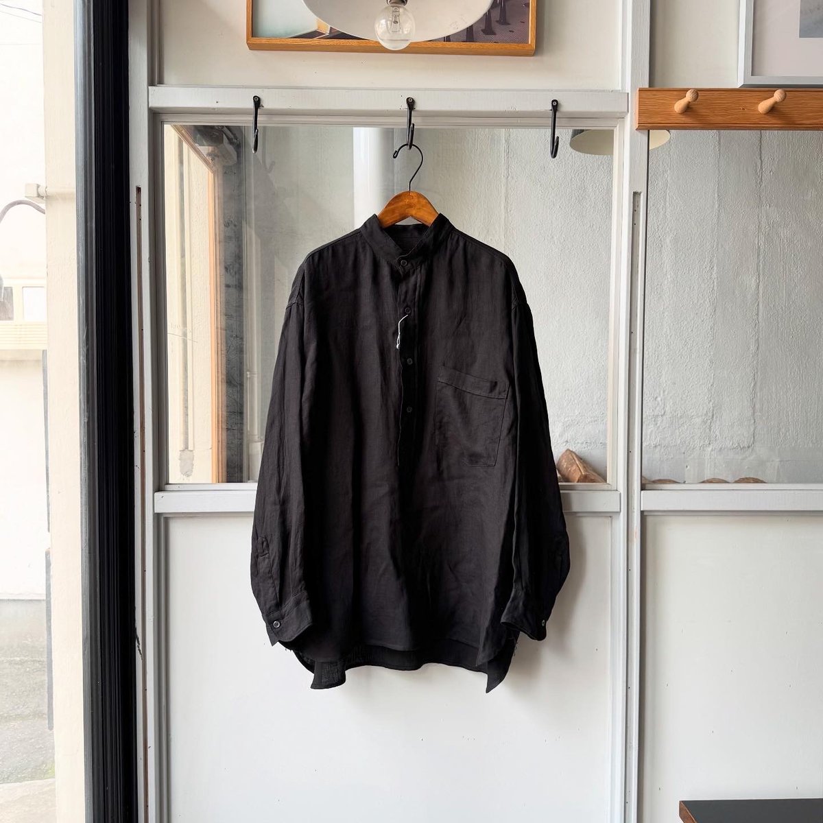 25ss comoli リネンWクロスプルオーバー　サイズ2 COMOLI (コモリ) リネンWクロス プルオーバーシャツ