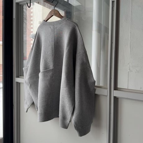 ssstein　  COTTON DOUBLE KNIT TUCKED CREW NECK LS