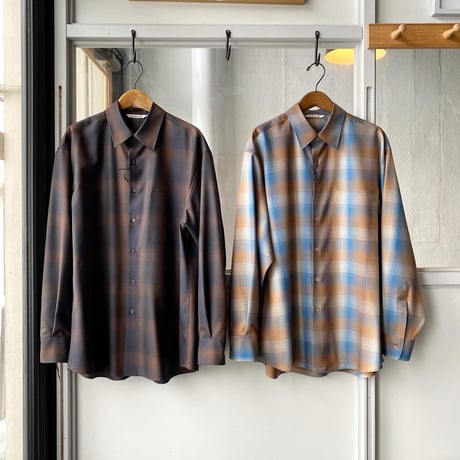 AURALEE　SUPER LIGHT WOOL CHECK SHIRTS