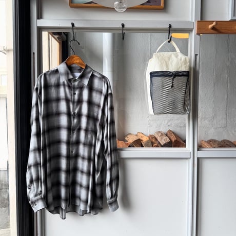 ssstein　  RAYON/LYOCELL CHECK OVERSIZED DOWN PAT SHIRT