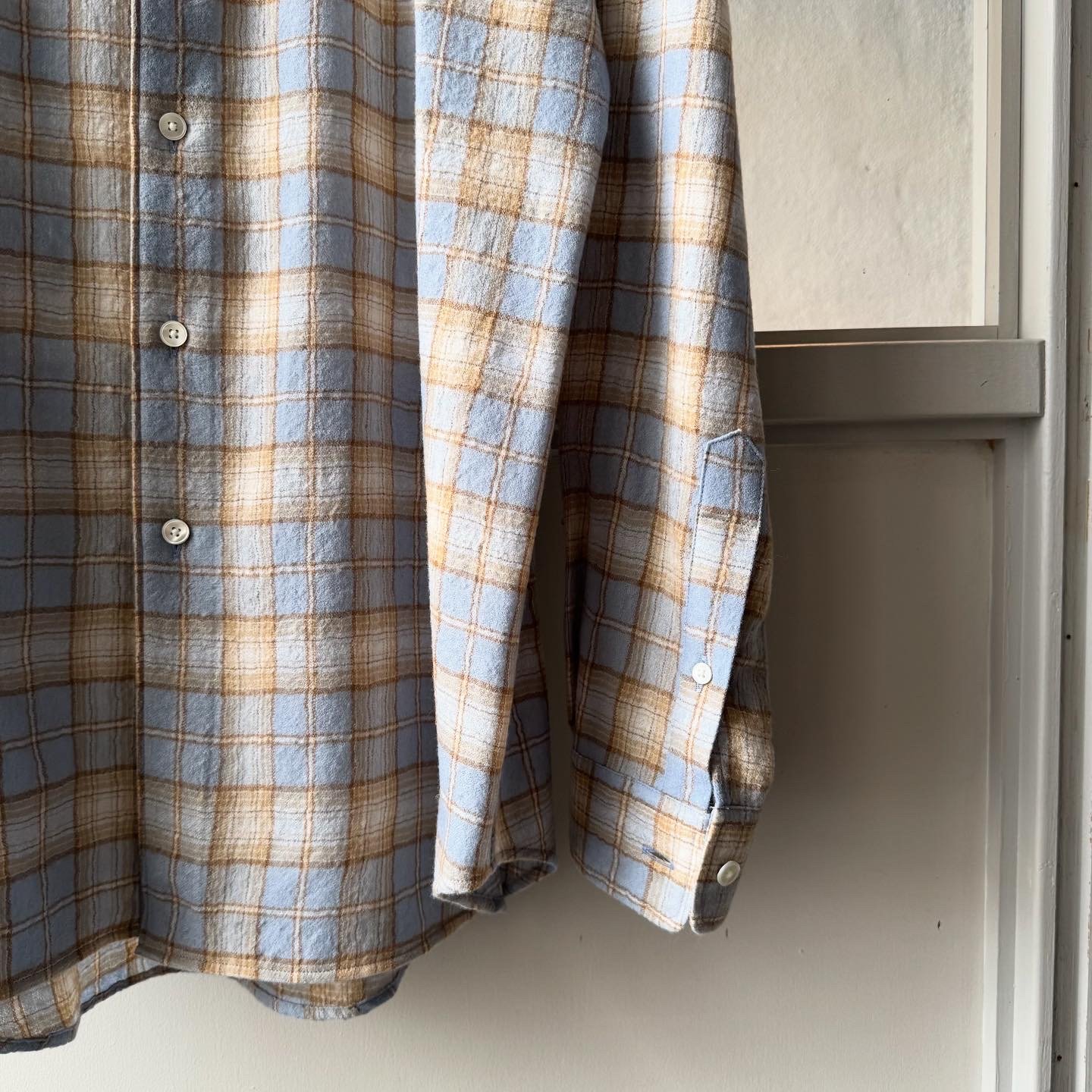 AURALEE AIRY WOOL CHECK SHIRT | Less