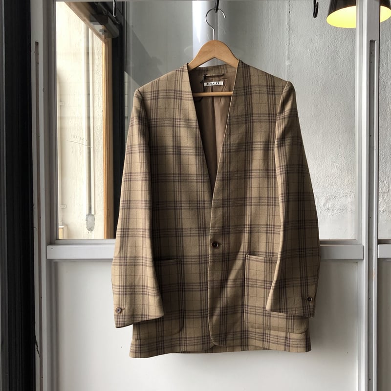 AURALEE 19aw WOOL SERGE CHECK JACKET