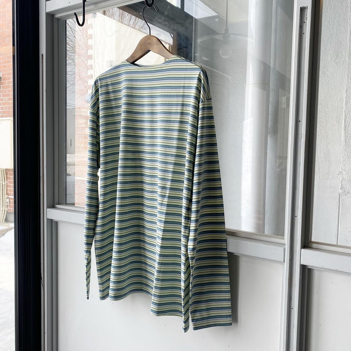 AURALEE HARD TWIST COTTON BORDER BOAT NECK L/S AURALEE HARD TWIST COTTON BORDER BOAT NECK L/S