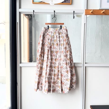 YAECA　[WOMENS] CANVAS DESIGN　ギャザースカート. (MINIATURE WONDERLAND)