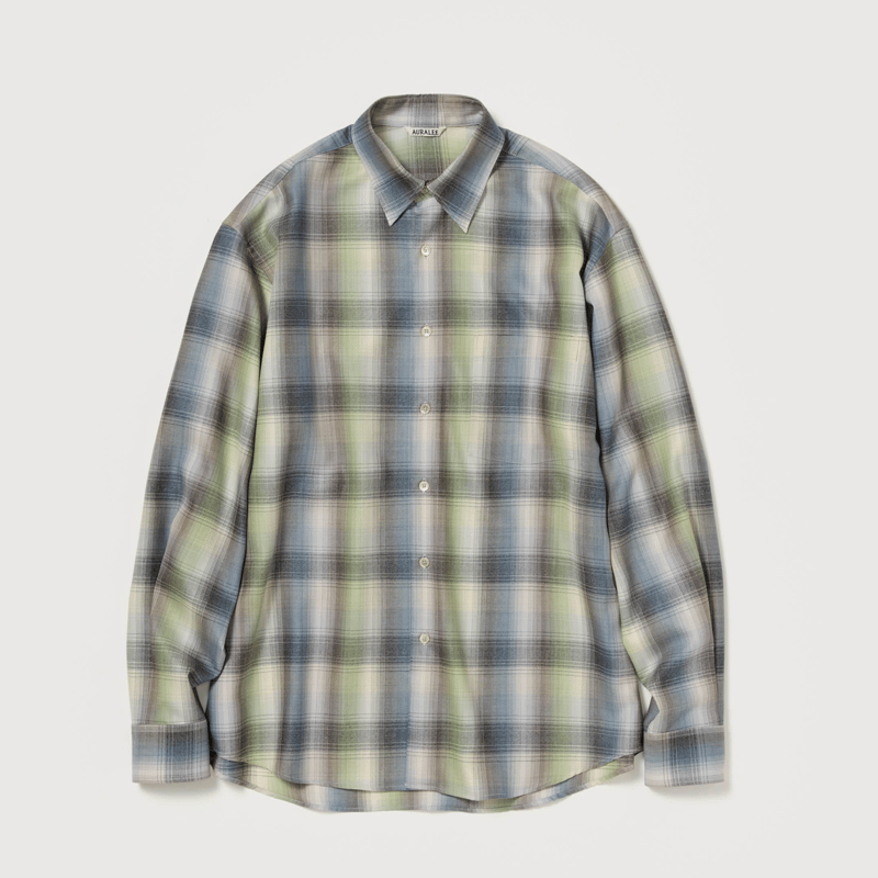 トップス Auralee Super Light Wool Check 3size AURALEE SUPER LIGHT WOOL CHECK SHIRT 3
