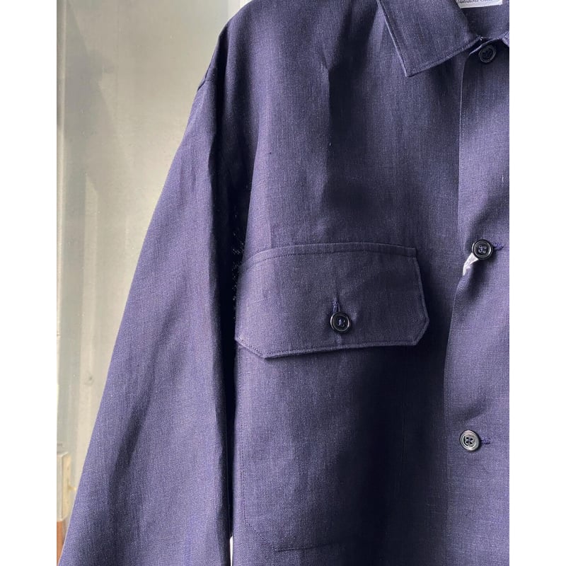 comoli 22ss リネン　CPOシャツ　NAVY 46 新品未使用 comoli 22ss リネンCPOシャツNAVY 46 新品未使用