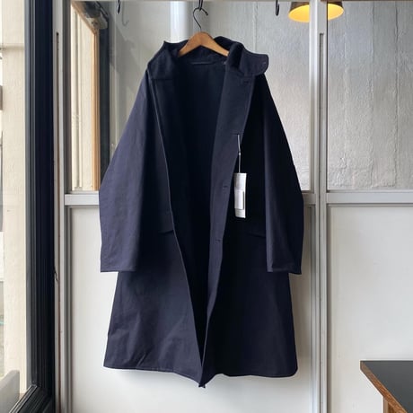 COMOLI  コットン フーデッドコート