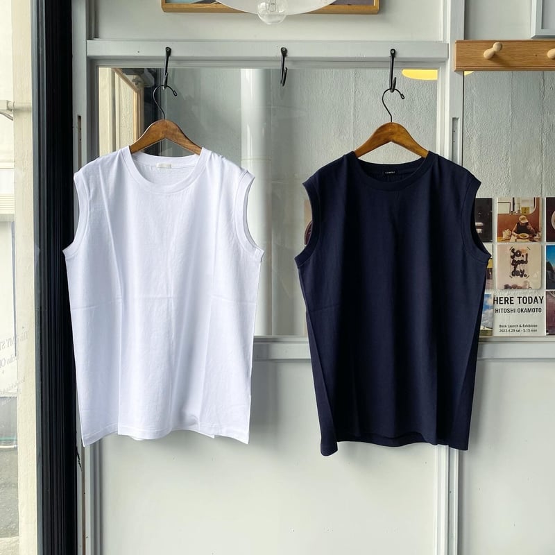 コモリ　 空紡天竺　ノースリーブ　カットソー　インナー COMOLI 空紡天竺 ノースリーブ | 大阪心斎橋のメンズ洋服の