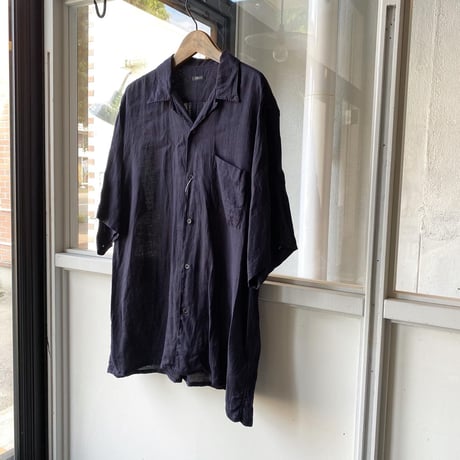 COMOLI　リネンツイル 半袖オープンカラーシャツ