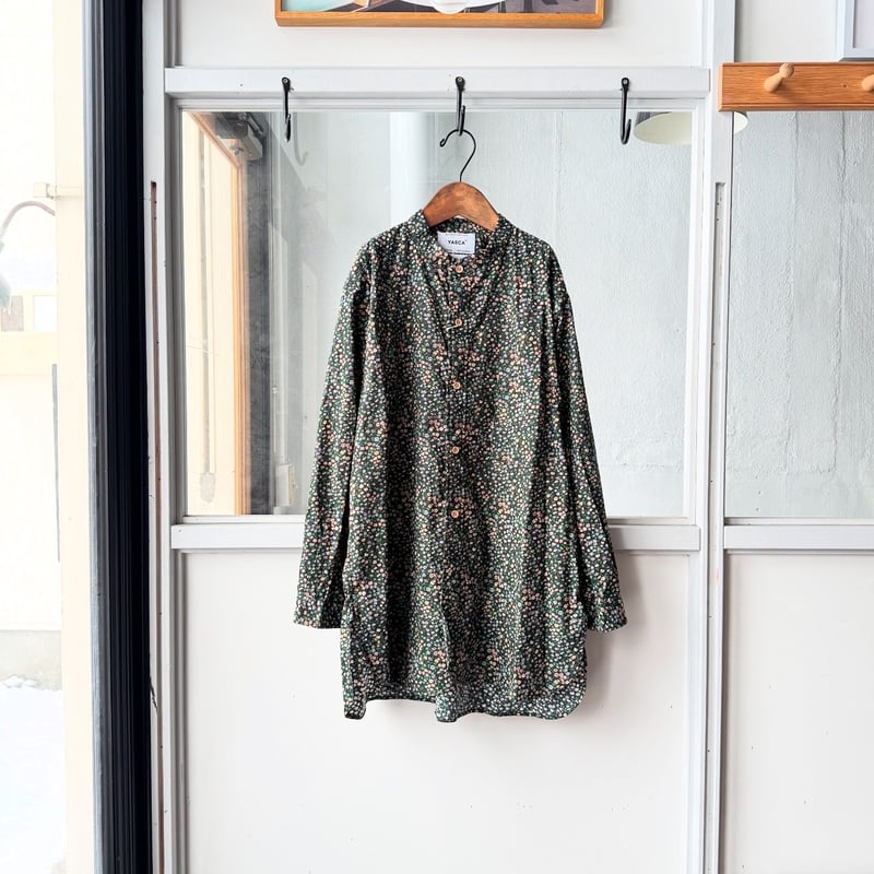 ヤエカ　スタンドカラー　プルオーバーシャツ　ゆったり　M〜L　コットン YAECA (ヤエカ) WRITE STAND COLLAR SHIRT / ライトスタンド