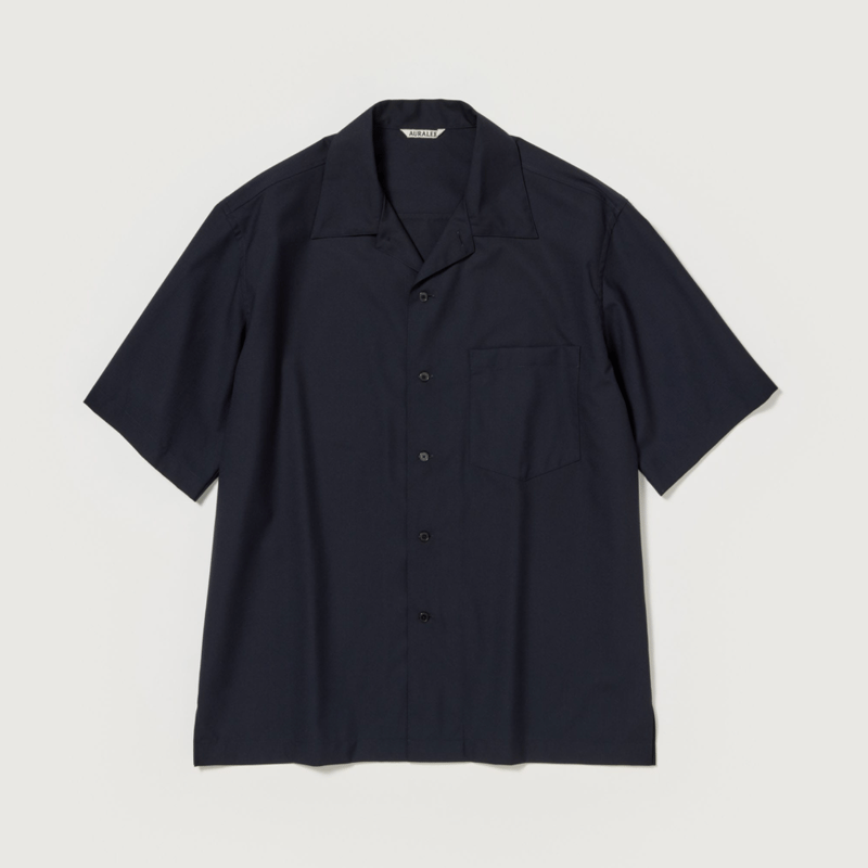 AURALEE オーラリー　WOOL SILK TROPICAL SHIRTS AURALEE SUPER FINE TROPICAL WOOL OPEN COLLAR HA