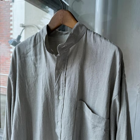 COMOLI　C/CA ストライプ プルオーバーシャツ
