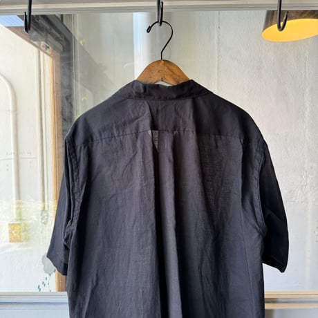 COMOLI　KHADIコットン半袖 オープンカラーシャツ