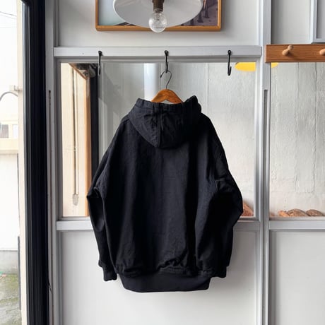 COMOLI　ブラックデニム ジップパーカ