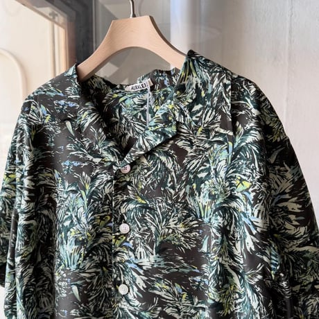 AURALEE　PRINTED AIRY SILK HALF-SLEEVED SHIRT