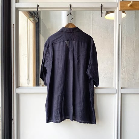 COMOLI　リネンツイル 半袖オープンカラーシャツ