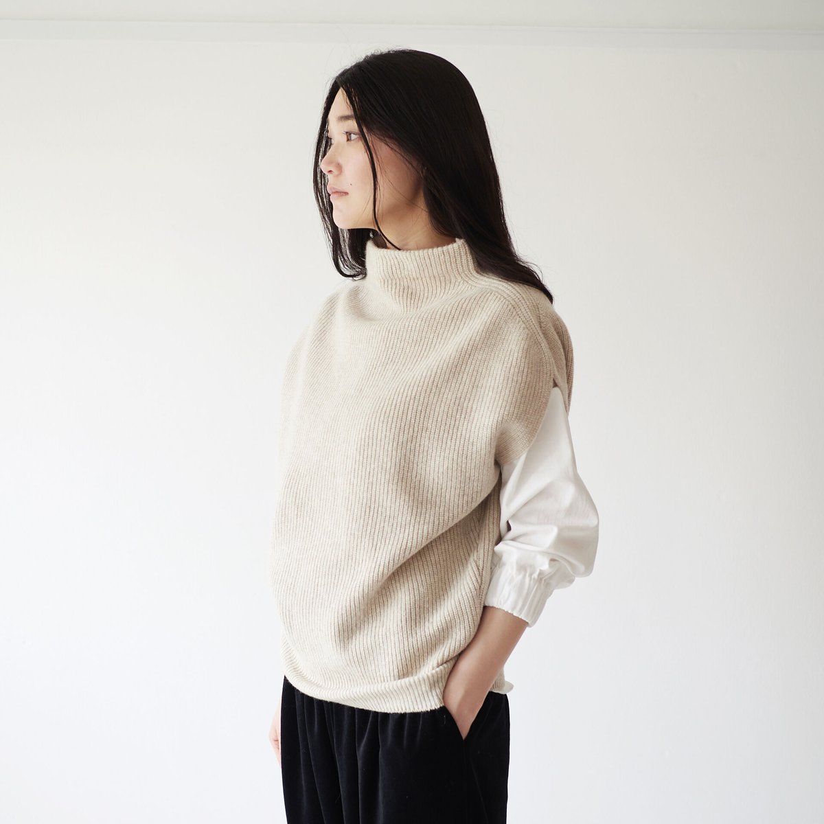 fruits of life ウールカシミヤ リブニットベスト fruits of life リブニットベスト ｜くらすこと公式オンラインストア